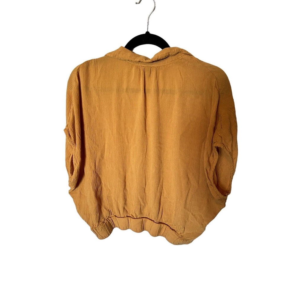 PRANA Womens Top PERMILIA Mustard Yellow Button Up Dolman Sleeve Size M - Picture 2 of 4